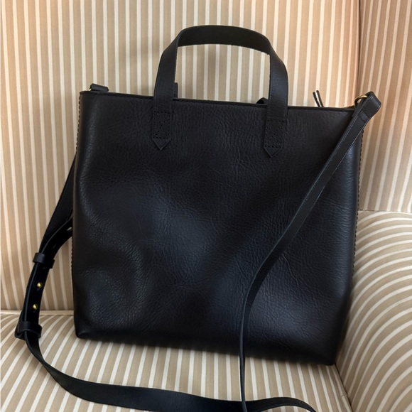 Madewell Black Leather Crossbody Bag purse - Picture 7 of 9
